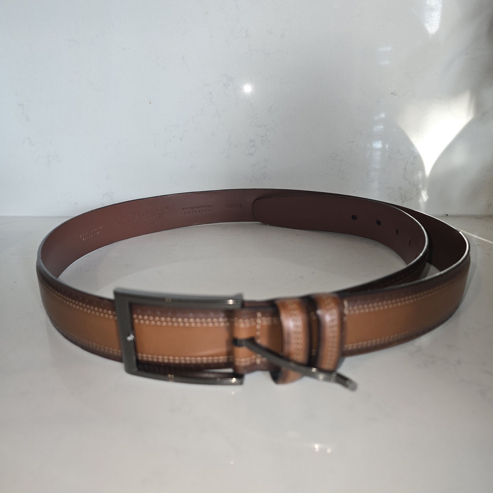 Perry Ellis Brown Leather Belt